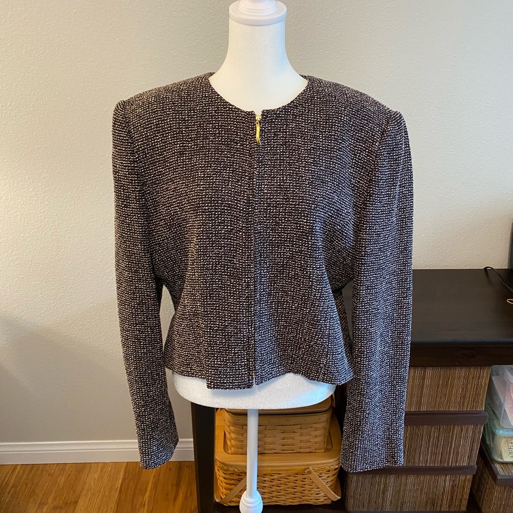 Classic Linda Allard for Ellen Tracy Black/Brown/Tan Jacket